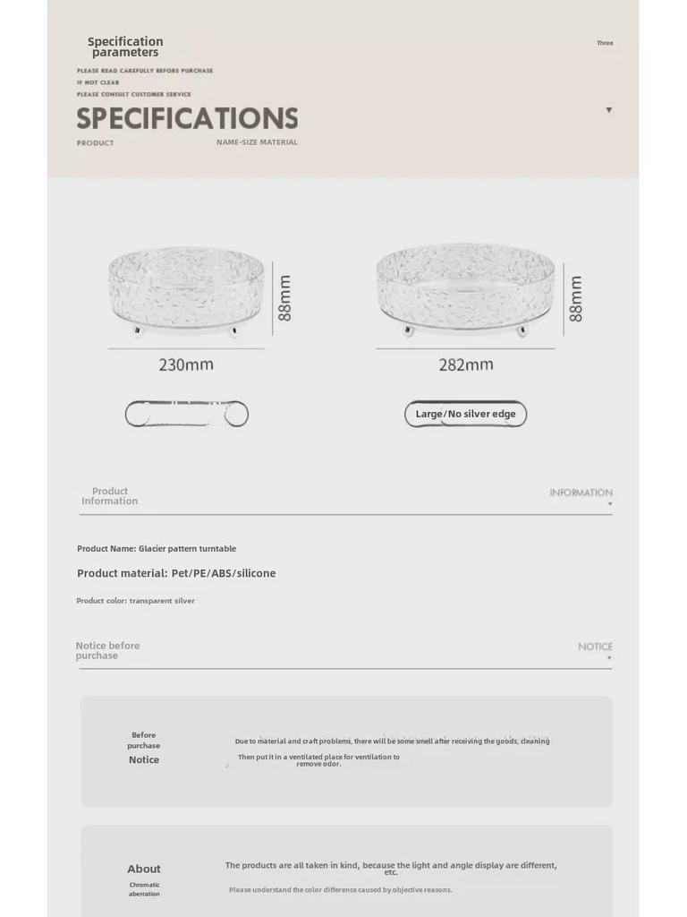 Großer, transparenter, drehbarer Teller mit Wellenmuster – leichte, luxuriöse Obst- oder Snackschale für den Couchtisch im Wohnzimmer.