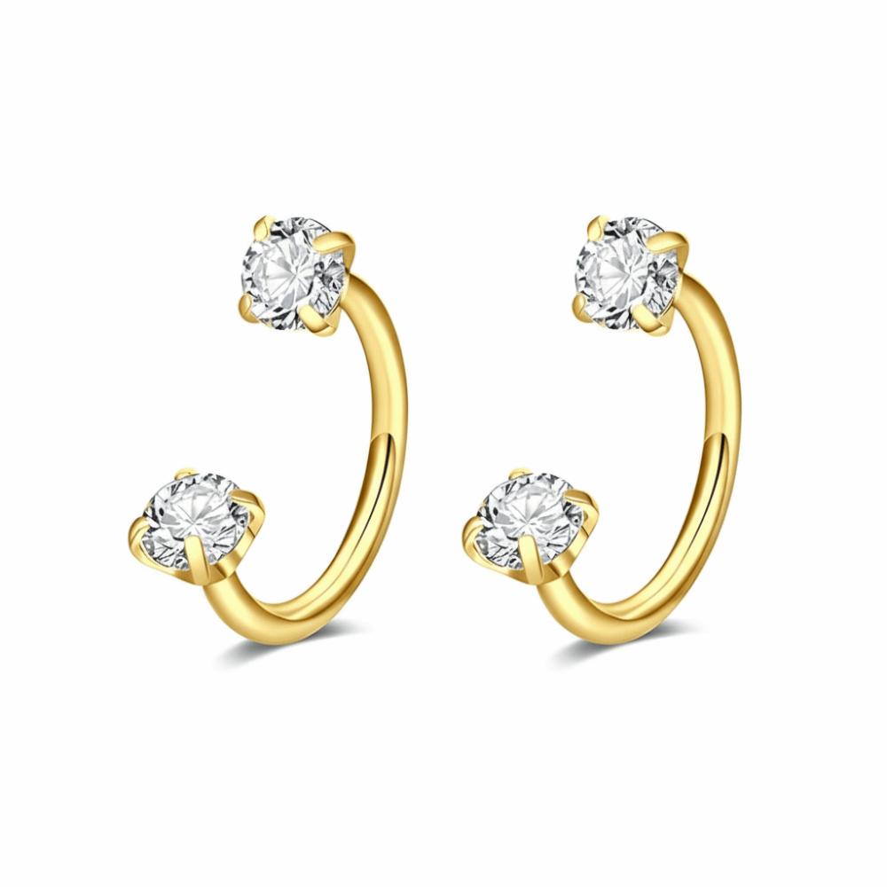 2 PCS Elegant Nose Ring Stainless Steel Daith Piercing Jewelry Cartilage Helix Earrings  Daily