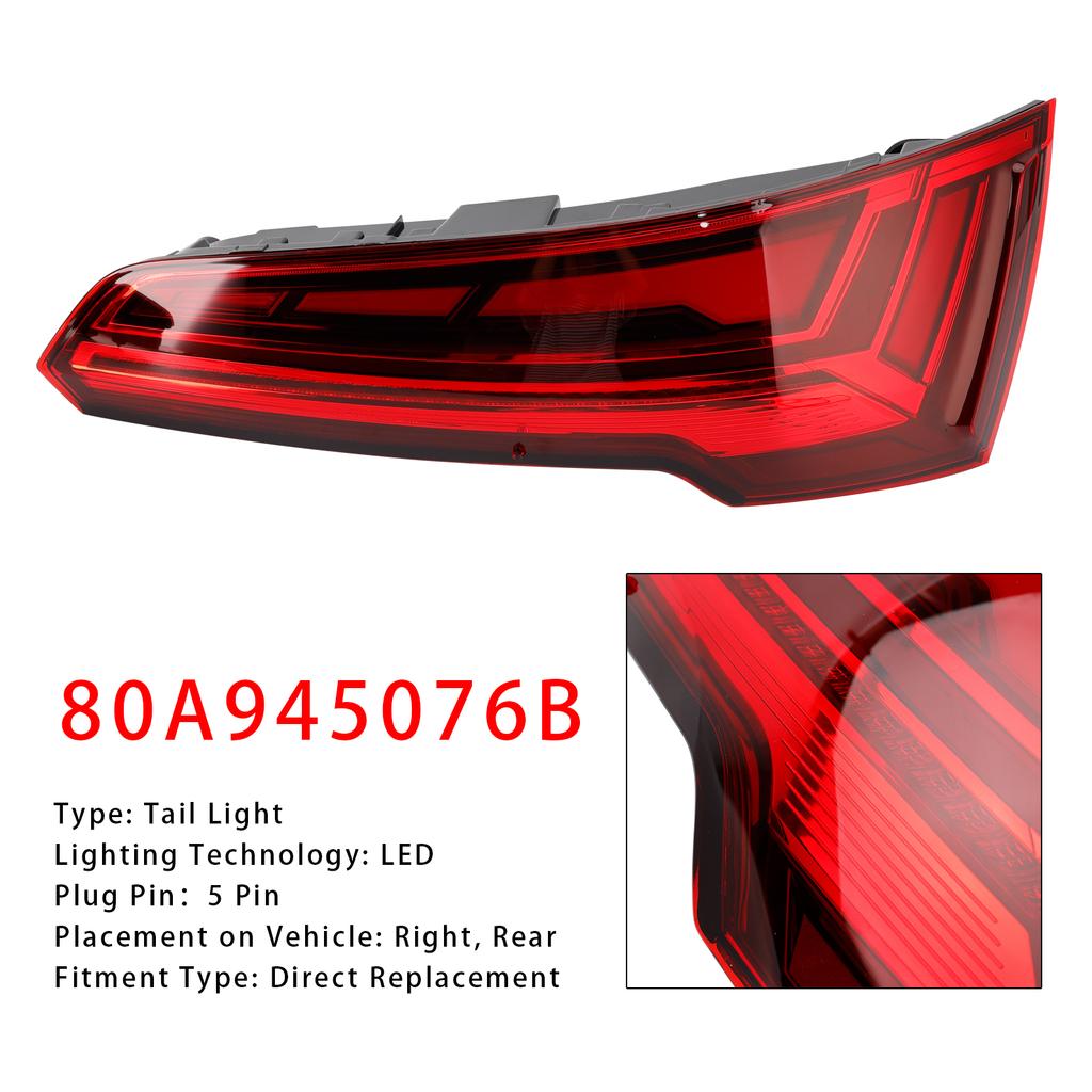 Left/Right Rear Tail Light Lamp LED For Q5 MK2 FACELIFT 2021-2024 LED 5 PIN
