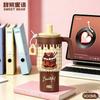 Water bottle Stainless steel thermos cup Male and female students handle straw cup Large capacity ice cup