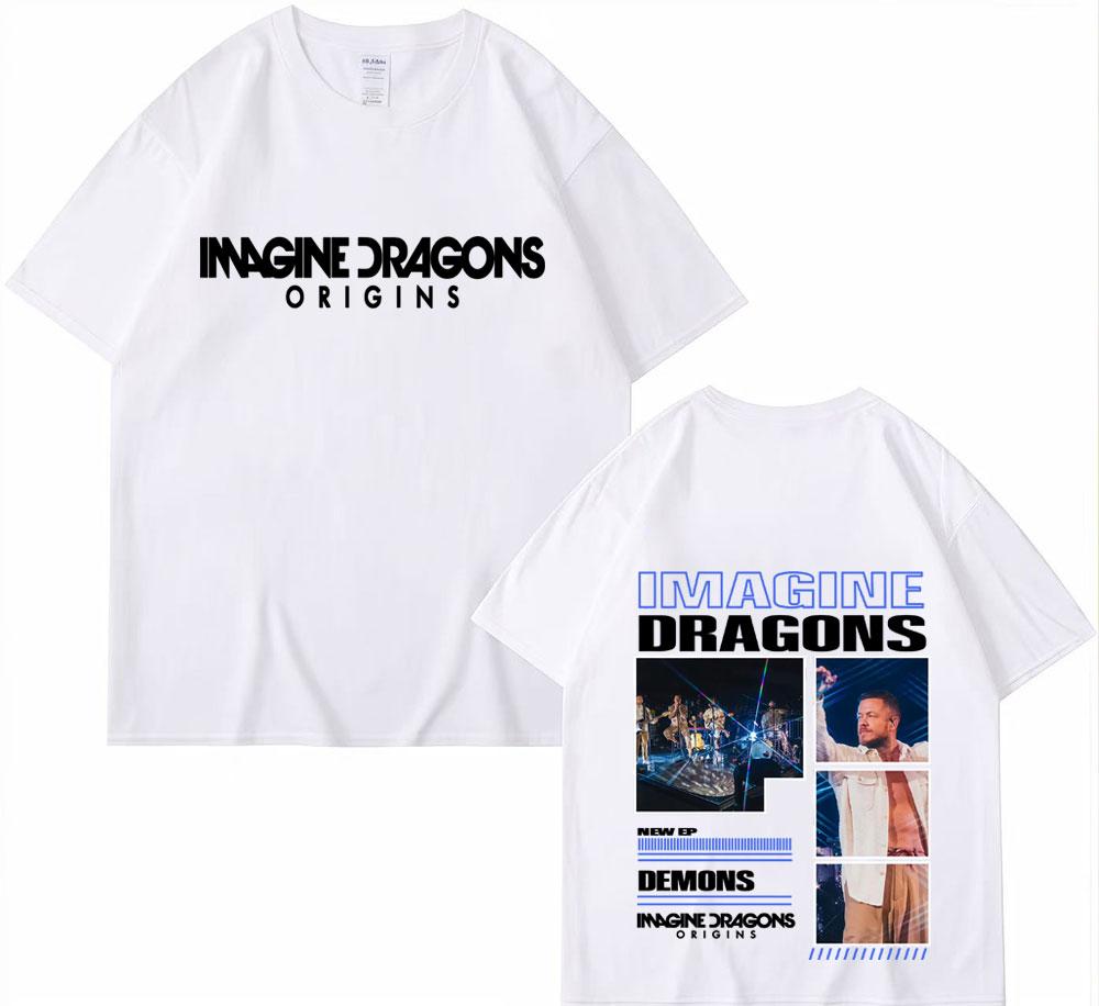 2025 Sommer Imagine Dragons Origins Album Tour Cover 100% Reine Baumwolle Bedrucktes T-Shirt Herren Vintage Oversized Komfort Lässig Y2k
