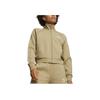 Puma T7 Track Jacket Letter Print Stand Collar Casual Sports Jacket Women Jacket Khaki 621464-84