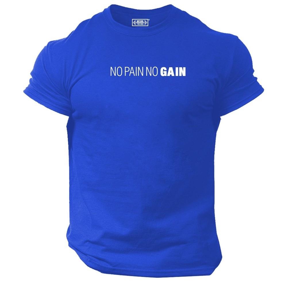 No Pain No Gain T-Shirt Fitnesskleidung Bodybuilding Training Workout Übung Top