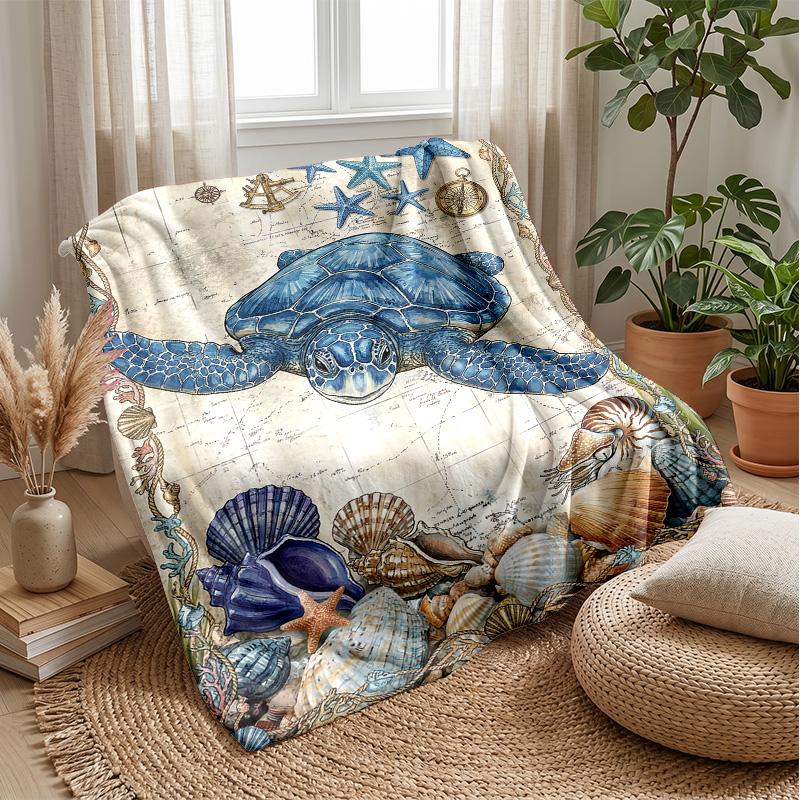Ocean Life Adventure 47 Theme blanket Lightweight Warm Flannel Blanket Decorative Throw Blanket for Home Decoration
