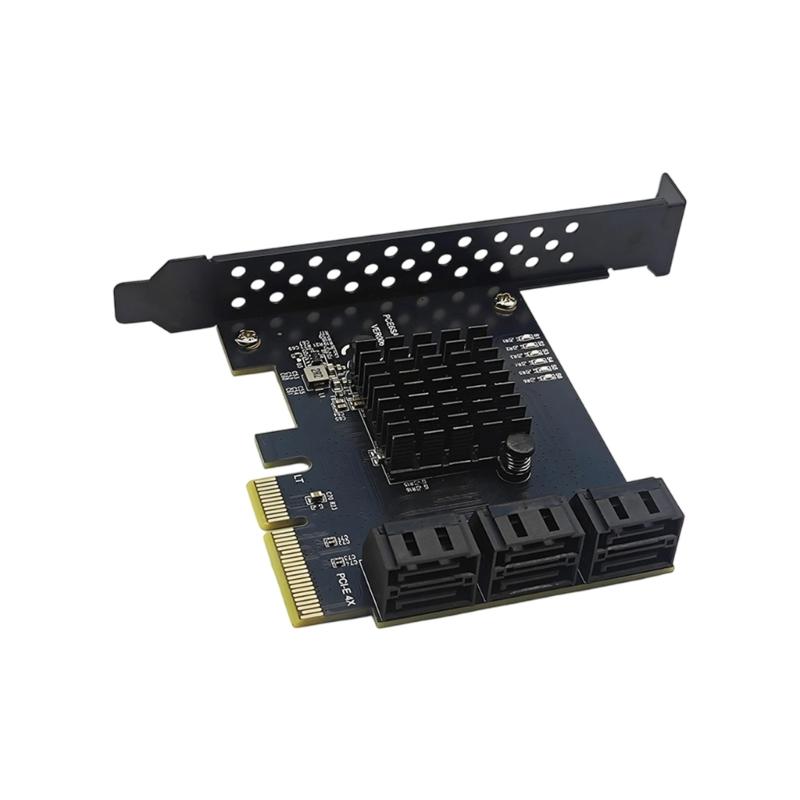 PCIE 1X/4X SATA3.0 Controller Card 6 Port 6Gbps PCIE SATA3.0 Expansion Card PCIE to SATA3.0 Controller PCIE GEN3 RTL9100VB Chip
