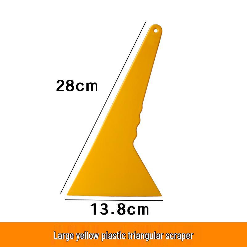 Car Film Application Tool Set - White Triangle Hard Plastic Scraper, Wear & High-Temperature Resistant, Water-Draining