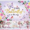 150x100cm Happy Birthday Butterfly Backdrop Decoration Kids Girls Baby Shower Birthday Party A Little Butterfly Is On The Way