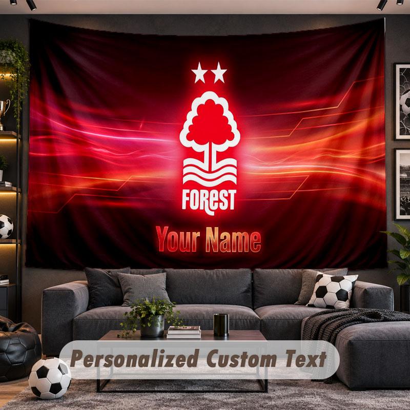 Wall Hanging Tapestry Custom NameNottingham Forest Pattern Personalized Printed Fabric Wall Decor