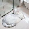 Tappetino da Bagno in Terra Diatomacea a Forma di Gatto Cartone Animato, Assorbente Acqua Antiscivolo Resistente all'Usura Zerbino per Bagno Ingresso WC