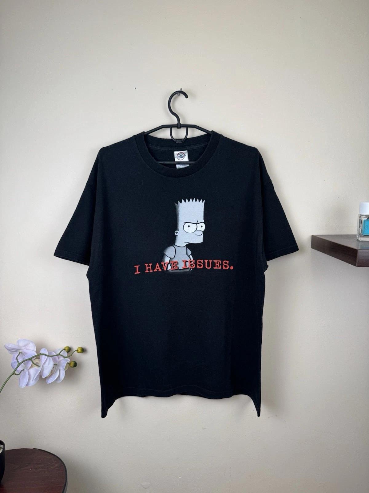Vintage The Simpsons T shirt Bart I have issues 2001 Cartoon L 4XL