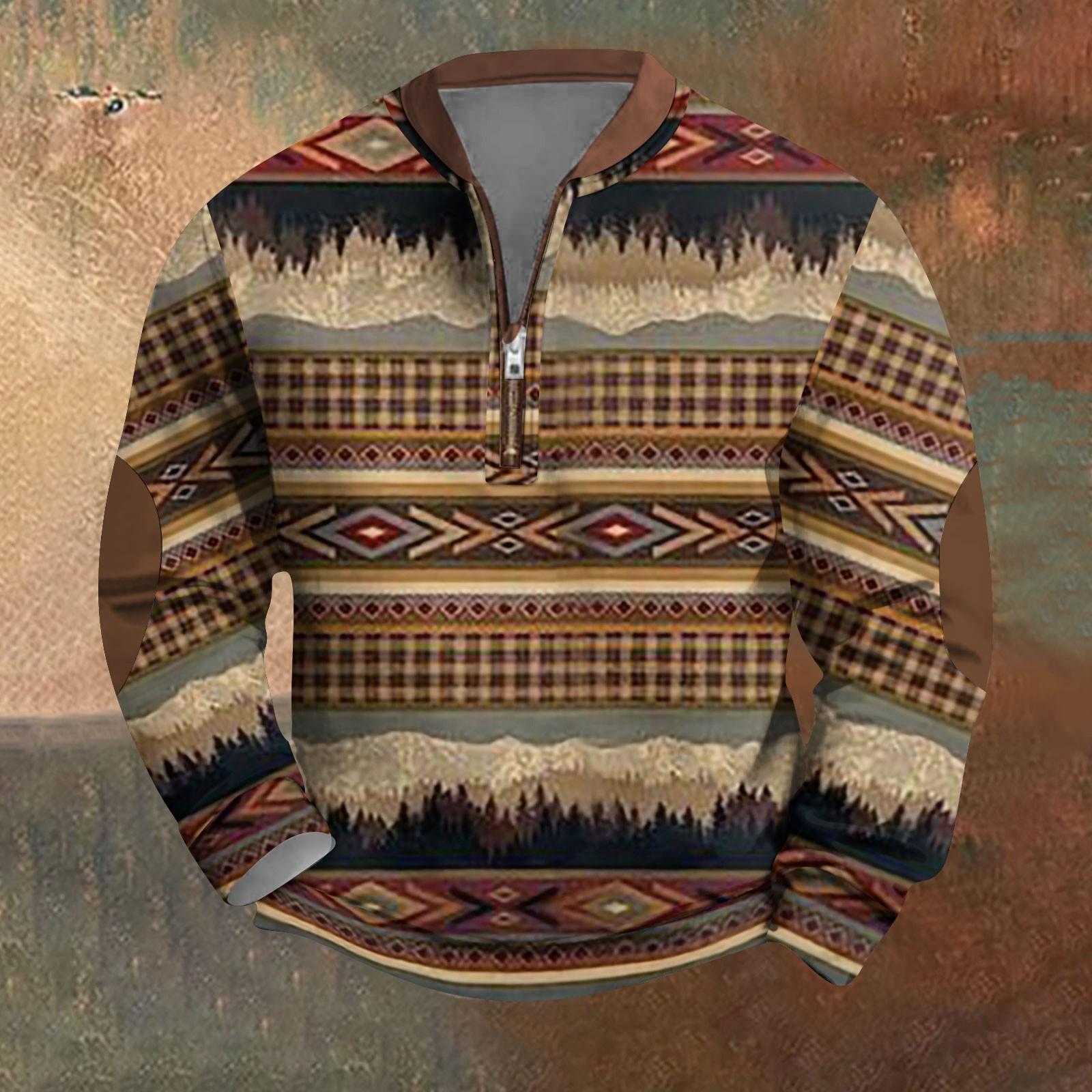 

Мужская повседневная толстовка в стиле ретро с градиентным принтом L коричневый