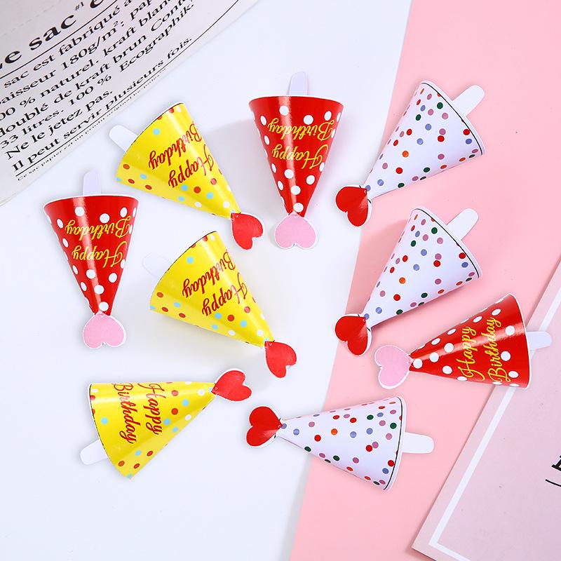 Mini Birthday Hat & Banner Cake Decorations - Internet Celebrity Style Baking Accessories