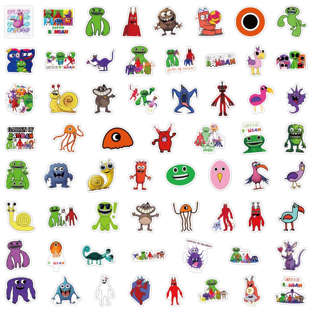 

60 Мультяшных граффити-наклеек «Сад Банбана»: Водонепроницаемый для автомобиля, багажа, чашки, скейтборда