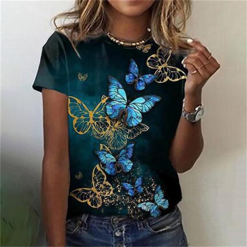 New Women's 3D Printed Short Sleeve T-shirt Women's Valentine's Day Fashion Top Love T-shirt Cute Small Fresh Tees Clothing