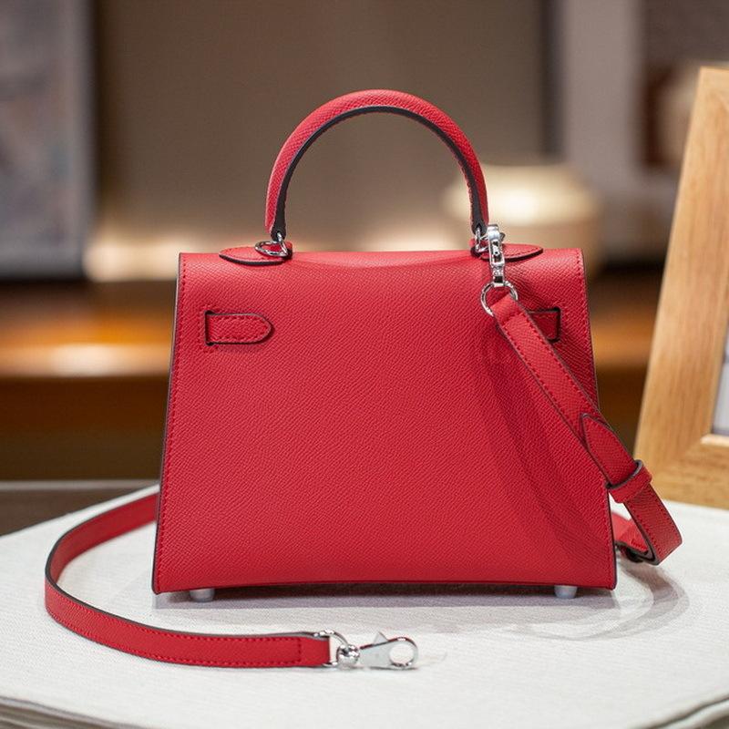 2025 New Genuine Leather Women's Bag EP Palm Pattern 19+22+25 Leather Kai Li+Fashion Handheld Single Shoulder Crossbody Bag