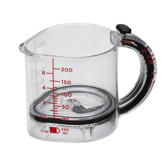 4-in-1 Adjustable Measuring Mess-free Glass Cup Measuring Cup with Scraper Edges Multi-Functional Kitchen Essential for Baking Cooking