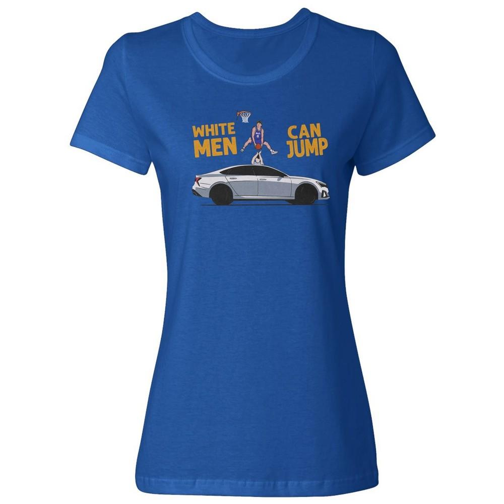 White Man Can Jump Basketball Dunk - McClung Fans Ladies  Crewneck T-Shirt Unisex T-Shirt S