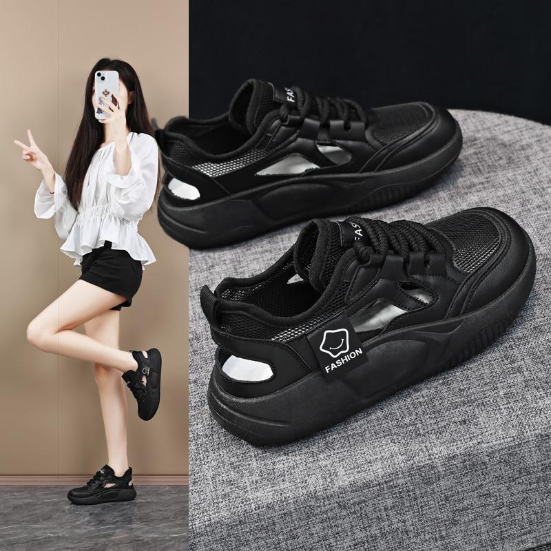 Woman's Breathable Hollow-out Sneakers Lightweight Casual Shoes Fashionable Open-toe Footwear Summer Daily Wear