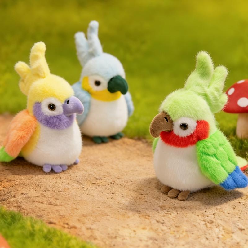 16Cm Cute Cartoon Bird Simulation Colorful Parrot Plush Toy Homdecor Stuffed Dolls Soft Animal Dolls Gift For Kids Decoration