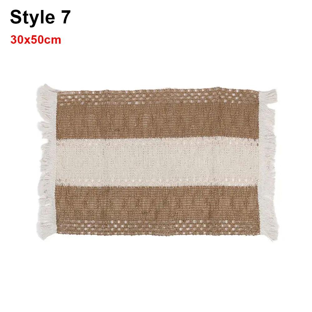 

1 шт., натуральный хлопковый льняной мешковинный коврик 30x50 см для домашнего обеденного свадебного стола Style 7
