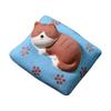 Pet Sleeping Cat Figurine Collection Purple Clay Animal Kitty Statue for Bookshelf Desk