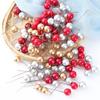 1.2cm Artificial Flowers Berry Christmas Ornaments for Home Decor Xmas Tree New Year Party Decoration DIY Cake Gift Accessories