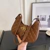 Rhombus Embroidery Thread Underarm Bag Women's New Fashion Versatile Shoulder Bag Niche Texture Handbag