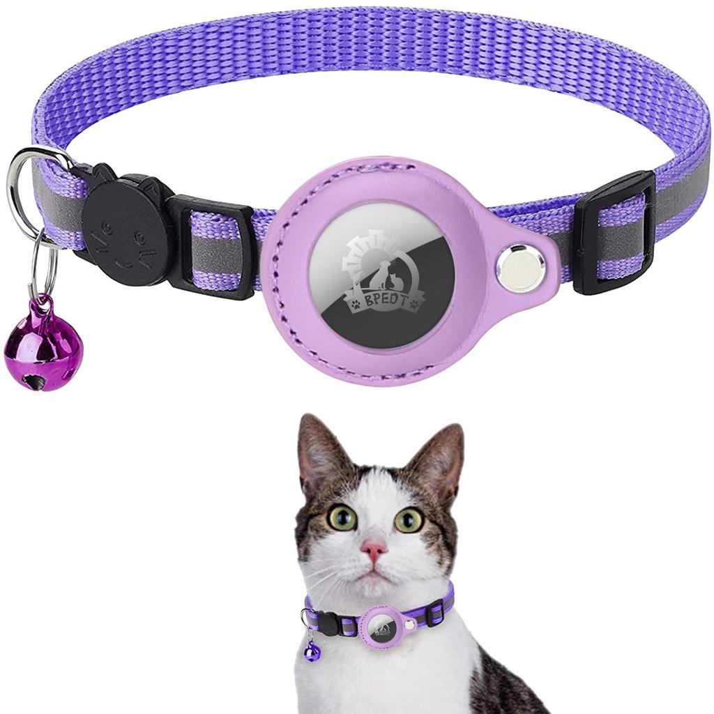 Katzenhalsband mit Schutzhülle für Airtag Anti Lost Locator Tracker Hundezubehör Reflektierende Haustierhalsbänder