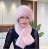 Imitation Mink Hair Winter Women's Scarf Mongolian Hat Plush Hat Set Windproof Thickened Warm Fashionable Ear Hat
