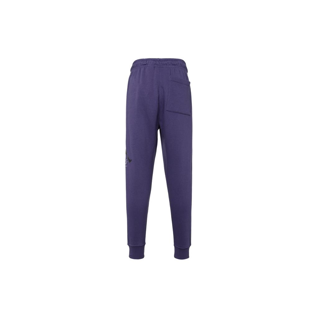 Jordan Print Running Fitness Thickened And Fleece Lined Lace Up Knitted Sweatpants Men's Purple FD7346-502