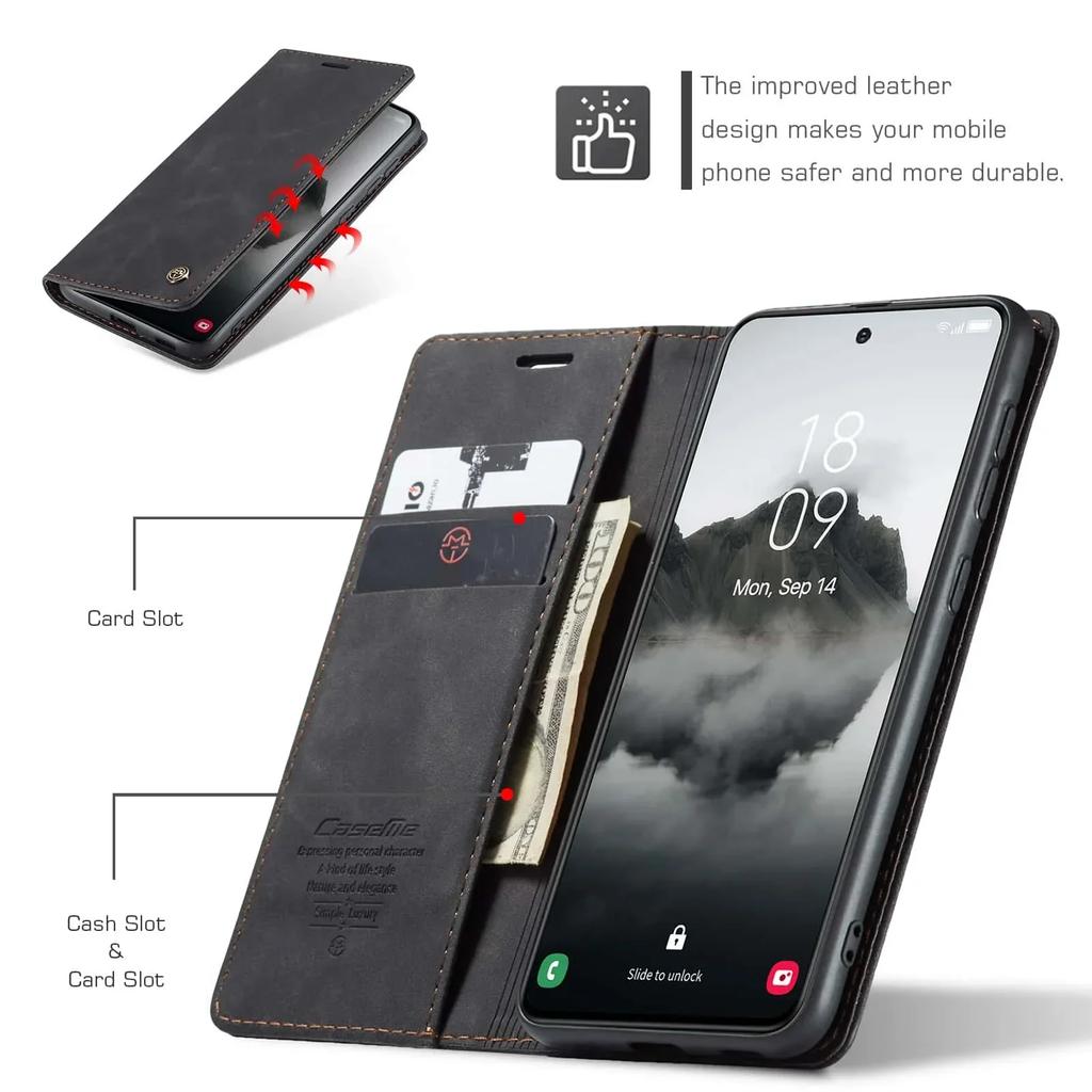 Flip Leather Case for Samsung Galaxy S25 S26 Ultra S24 Ultra S23 FE S22 S21 S20 Plus A17 A16 A36 A56 A15 A55 A35 Wallet Cover