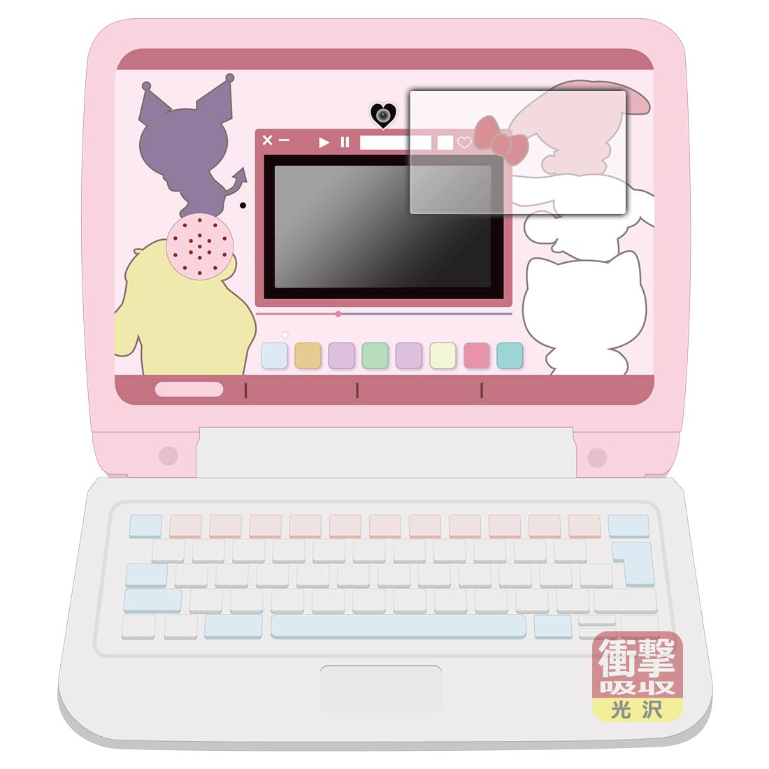 КПК Kobo Камера и Мышь Персонализация Персонажи Sanrio Совместимость с ПК Амортизирующий [Глянцевый] Защитный Экран [Защитная Пленка] Ударопрочный,