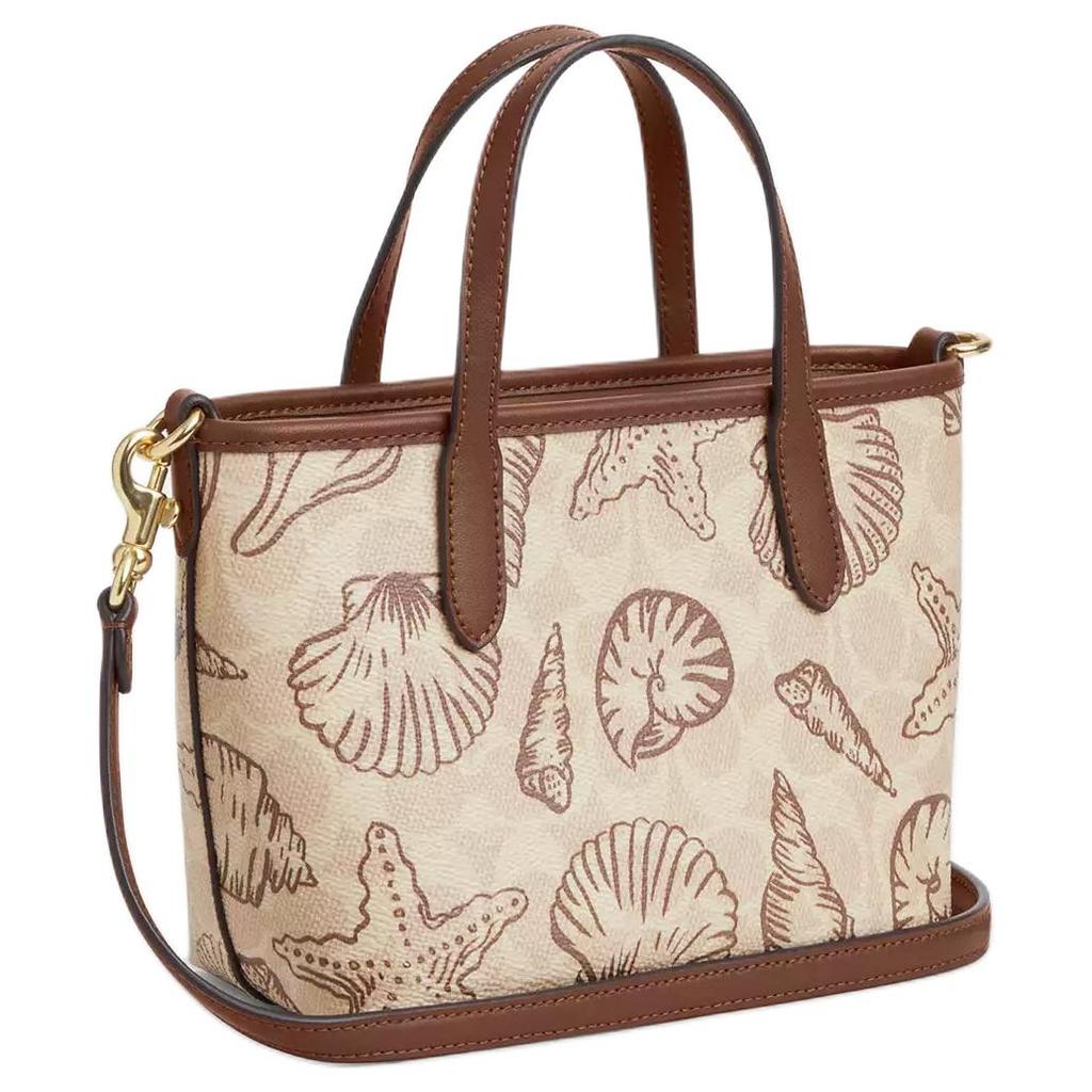 Coach City 15 Shell Print Detachable Shoulder Strap Tote Bag Women Tote Brown CBM65-IMSAS