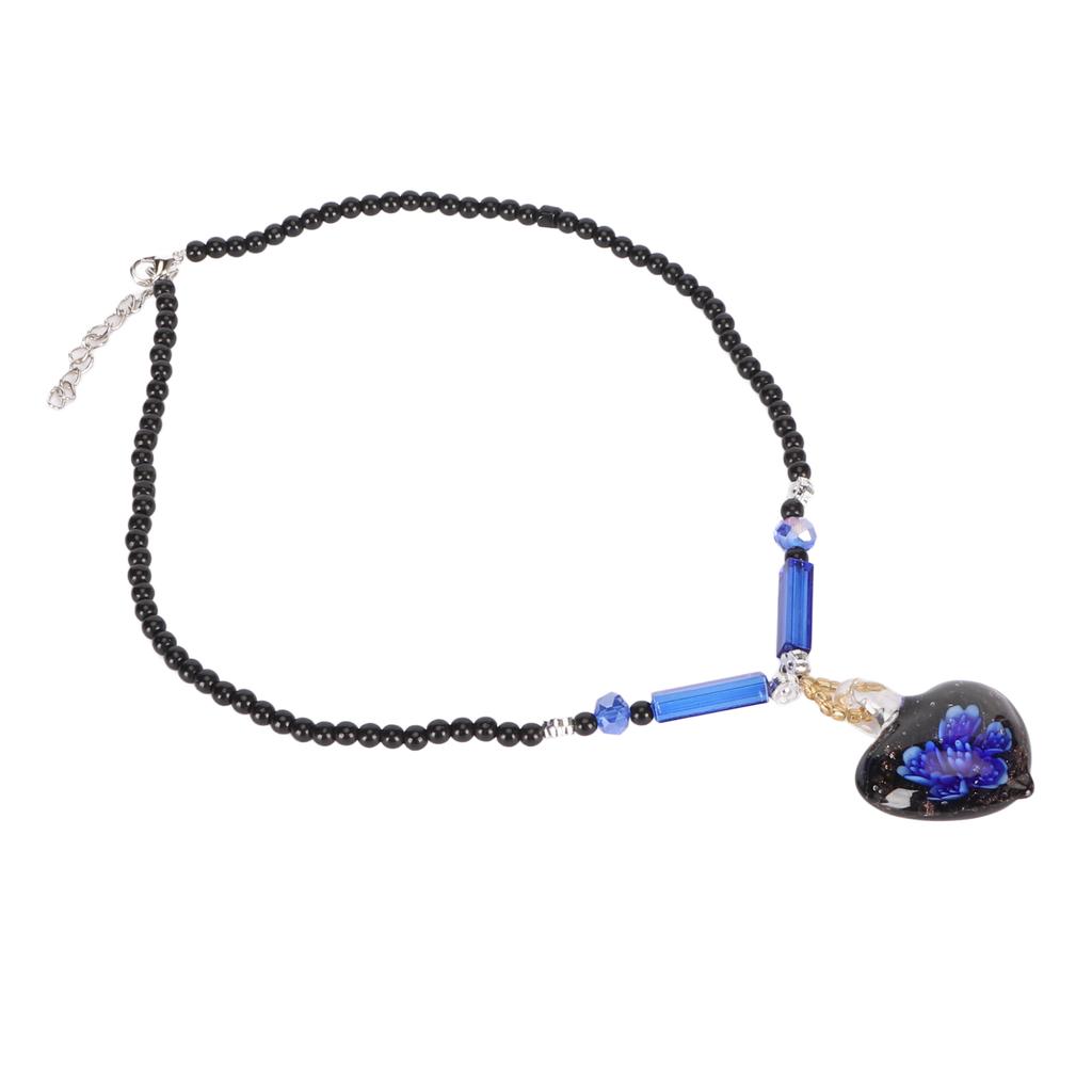 Herz Halskette Mode Elegant Glänzend Handgefertigt Damen Herz Anhänger Halskette für Täglich Party Geschenke Blau