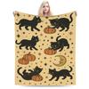 Halloween Black Cats Blankets Witchy Kitty Fleece Awesome Warm Throw Blankets for Bedspread Spring/Autumn
