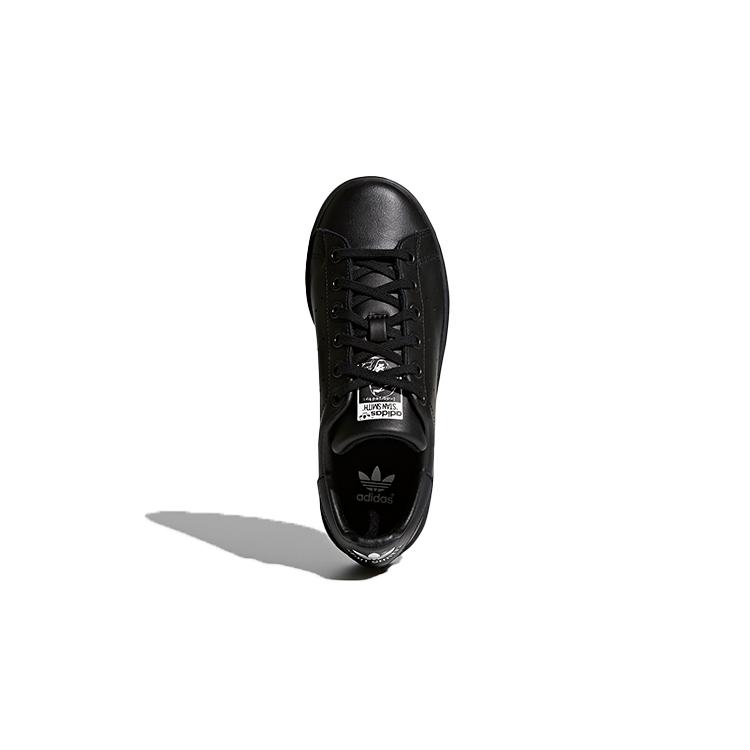 adidas Originals STAN SMITH J Abrasion Resistant Low Top Kids' Skateboarding Shoes Black Teenagers M20604