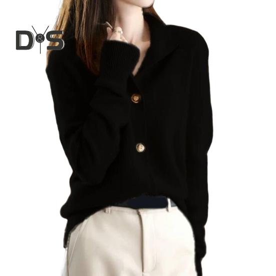 Damen Pullover Mantel Einreihig Stehkragen Lange Ärmel Strick Locker Reine Farbe Strickwaren Kurz Typ Strickjacke Jacke