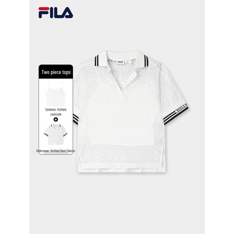 FILA Emerald Women s Lace Short Sleeve Polo Two-Piece Set L