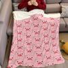 Cute Pink Cartoon Pig Printed Blanket Suitable for Sofas Beds Offices Travel Camping Chairs Warm Plush Blanket