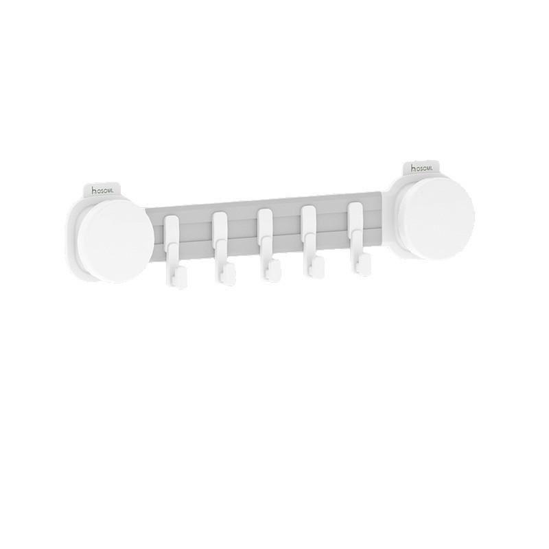 Strong Suction Mop Holder: No-Drill, Traceless, Wall Mount Clip for Kitchen or Bathroom with Widened, Movable, Load-Bearing Hook.