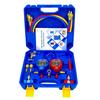 3 Way AC Manifold Gauge Set with 5FT Hoses AC Diagnostic Manifold Gauge Set for R134A/R22/R410/R404 Freon Charging Tool