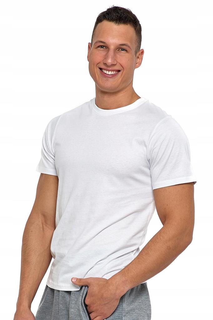 T-Shirt Men's Cotton Short Sleeve 4XL White