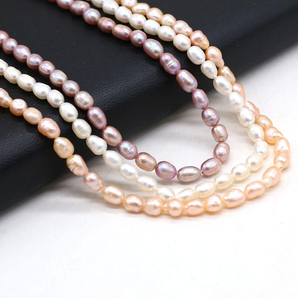 1String, Boho Natural Freshwater Pearls, Rice-shaped Pearl Beads, 4-5 Mm, for DIY Necklace Bracelet, Jewelry Making, Birthday Party Crafts, 36cm