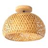 Handmade Rattan Bamboo Chandelier LED Ceiling Lamp Fixture Weaving Home Living Room Decor Hanging Lamps LED Ceiling Light