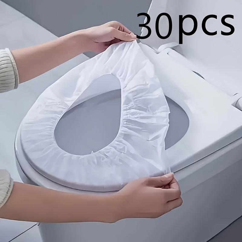 

30Pcs Disposable Flushable Toilet Seat Covers, Convenient Travel-Size Soft Paper Covers for Hygiene & Comfort белый
