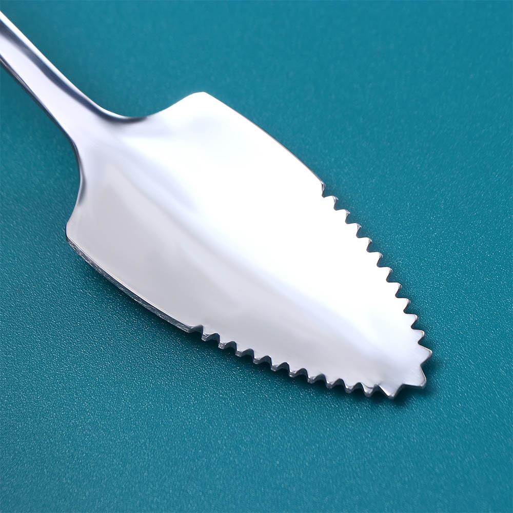Stainless Steel Serrated Edge Grapefruit Spoon Kiwi Scoop Fruit Puree Tool Baby Food Processer