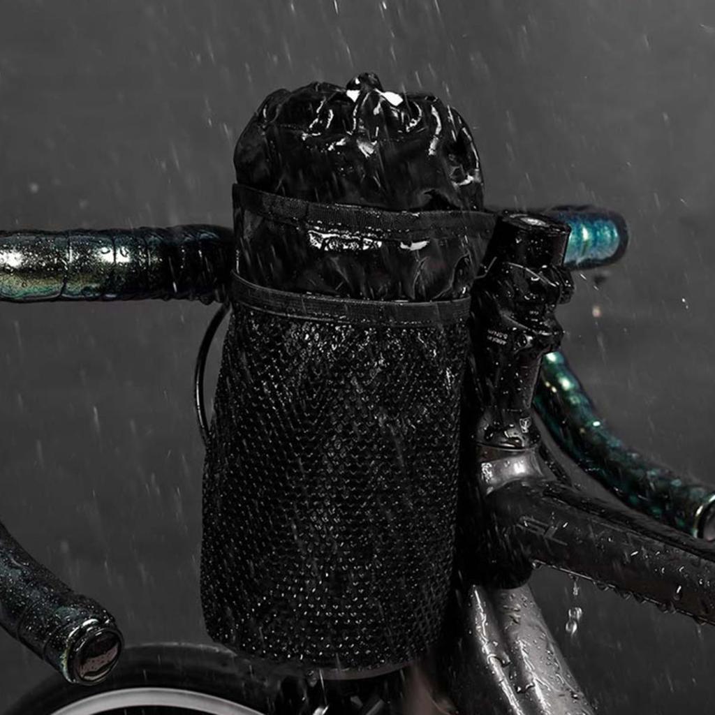Bicycle Bag Bike Bottle Holder Handlebar Stem Thermal Bag with Mesh Pocket Coffee Cup Holders Cycling Water Bottle Carrier Bag