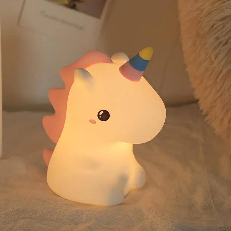 Xiaomi Unicorn Cute Silicone LED Night Light For Kids Children USB Rechargeable Cartoon Animal Bedroom Decor Touch Night Lamp for Gifts
