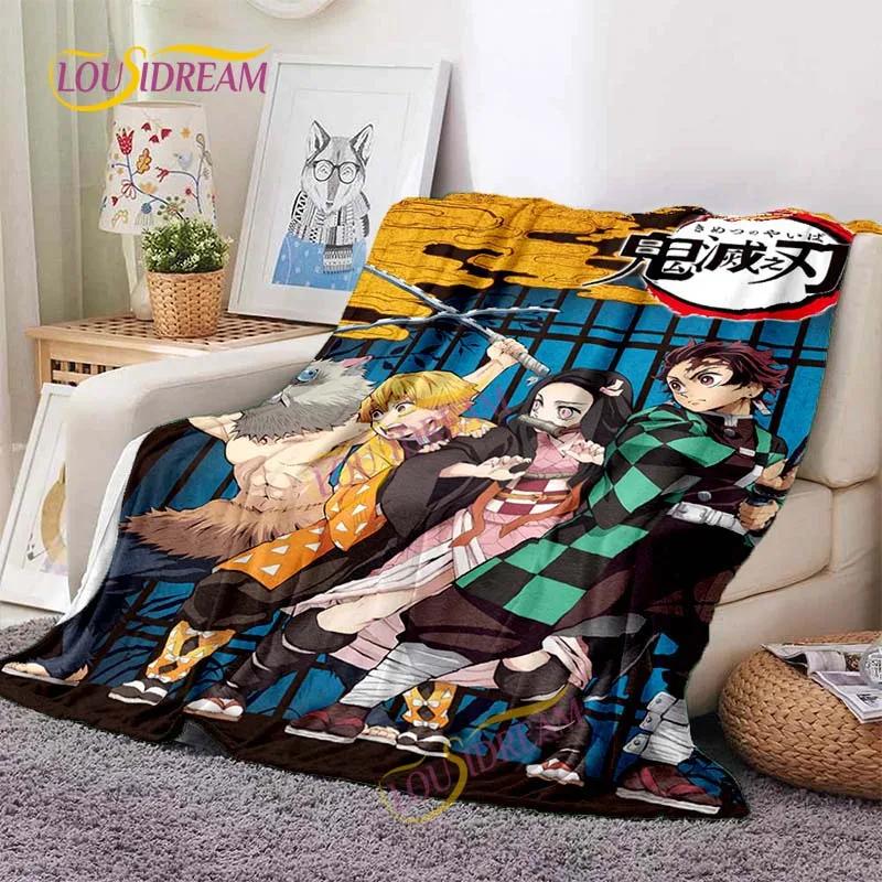 Japanese Anime Demon Slayer Printed Blanket Living Room Bedspread Sofa Travel Office Throw Blanket Quilt 5 Size