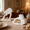 1 Pcs DIY Easter Bunny Hollow Candle Holder Resin Mold Figurine Bunny Plaster Silicone Mold Home Decor Desktop Storage